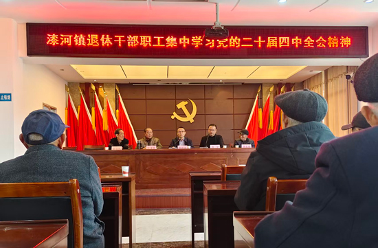 常德市桃源县漆河镇老科协集体学习二十届四中全会精神